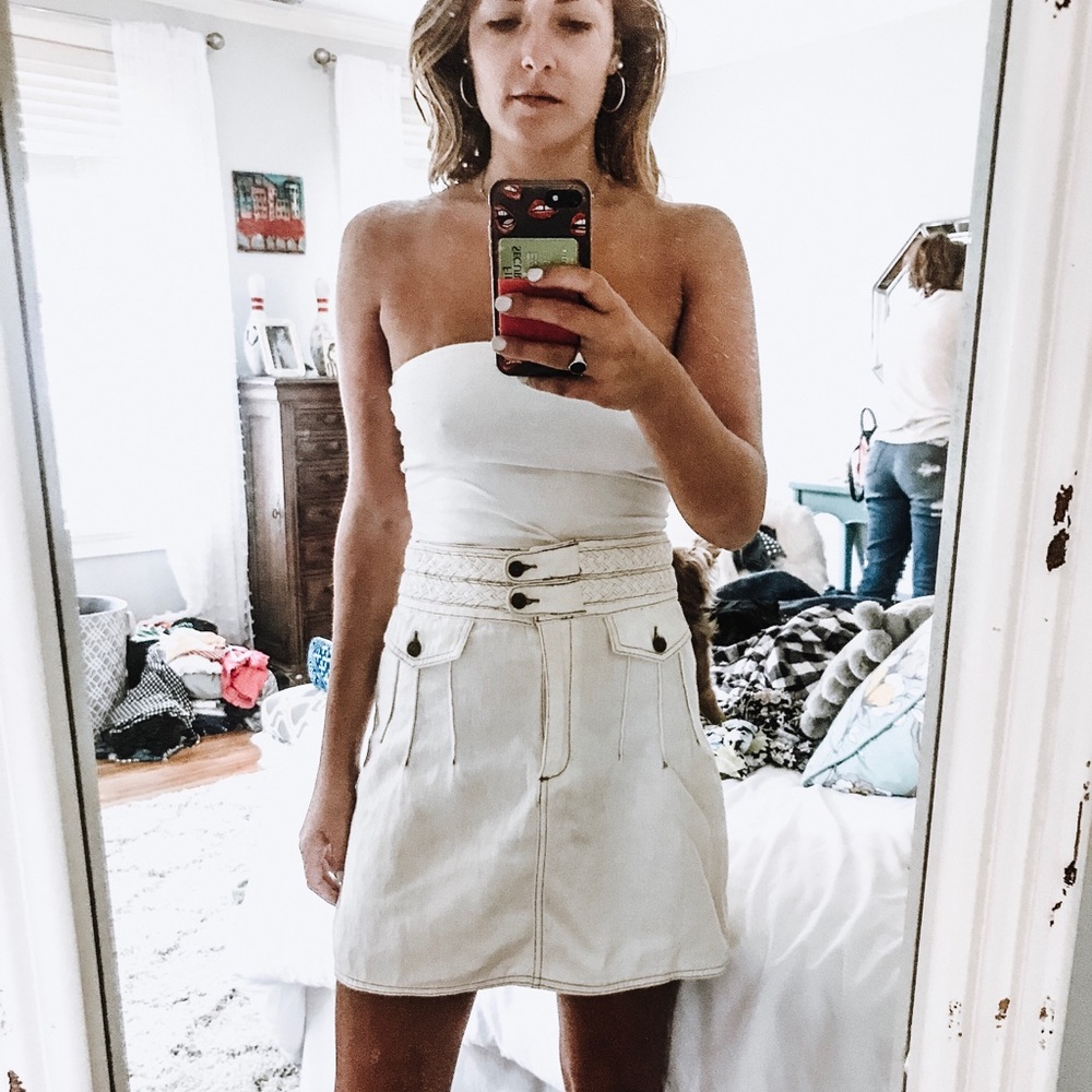 Free people white skirt , like new, size small